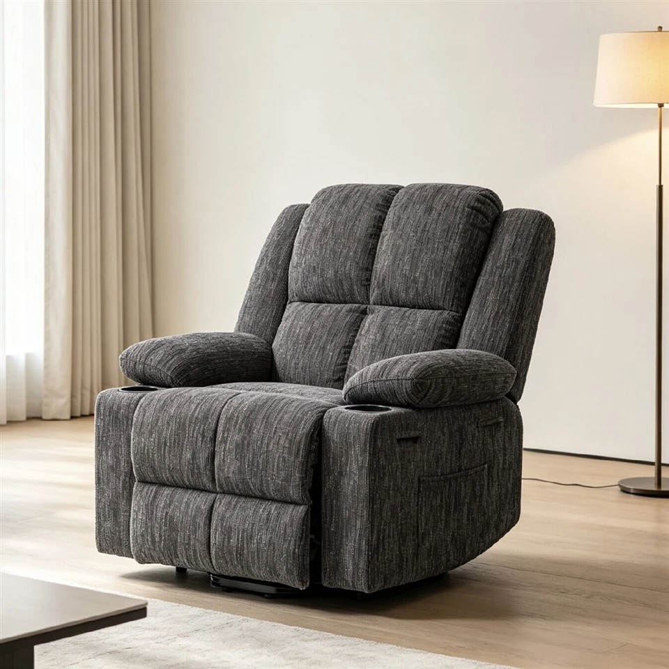 Power Lift Recliner Chair Velvet Fabric
