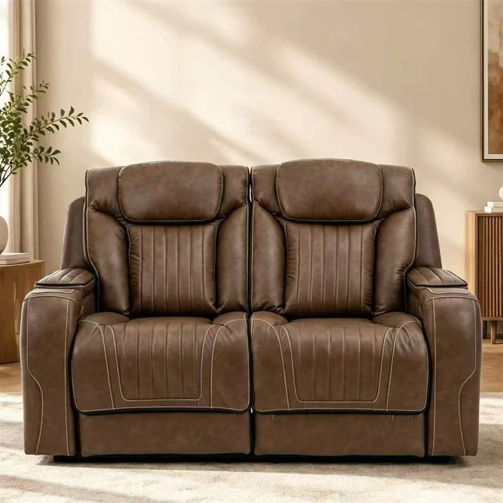 Manual Motion Reclining Loveseat With Storage