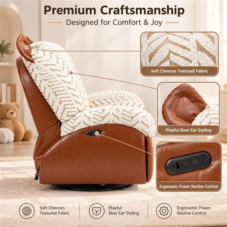 Modern Bear Ear Electric Recliner Chair factory