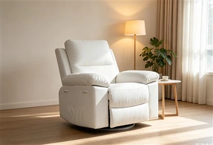 Modern Leather Manual Swivel Recliner Sofa